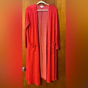 LuLaRoe Vibrant Red Open Cardigan